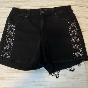 Melissa McCarthy Seven7 Black Jean High Waist Shorts